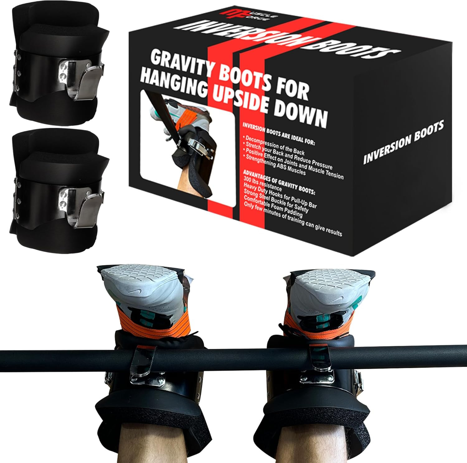 Gravity Boots with Safety Lock, Inversion Boots for Gravity Fitness Training (Pa