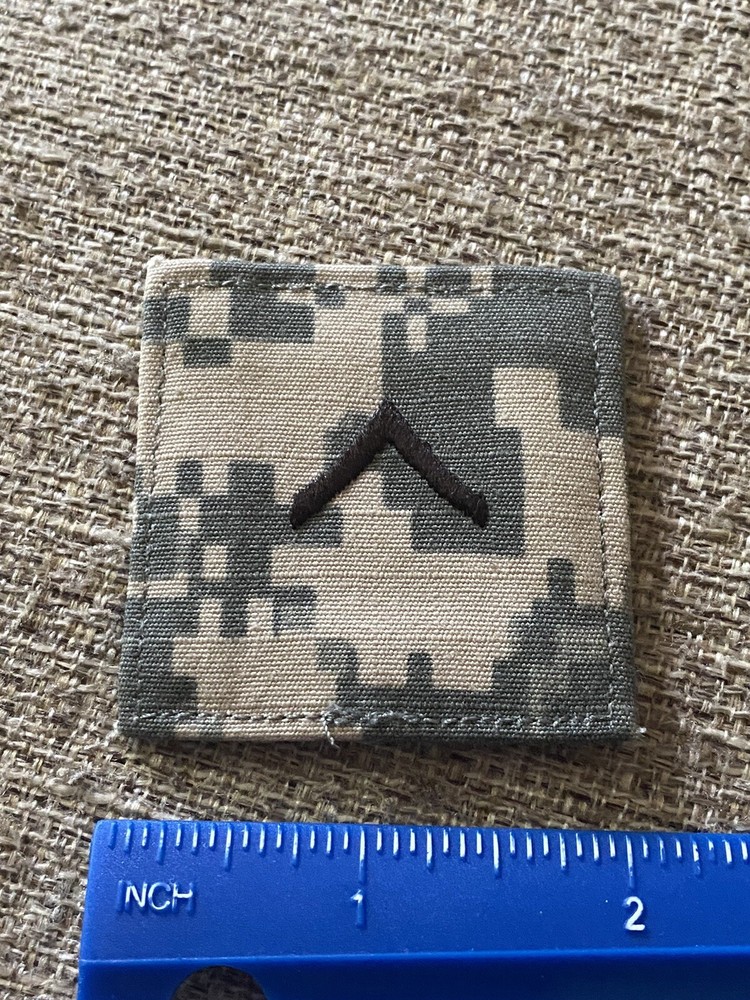 US Army Private PVT E-2 Rank ACU Hook / Loop Patch INV7169