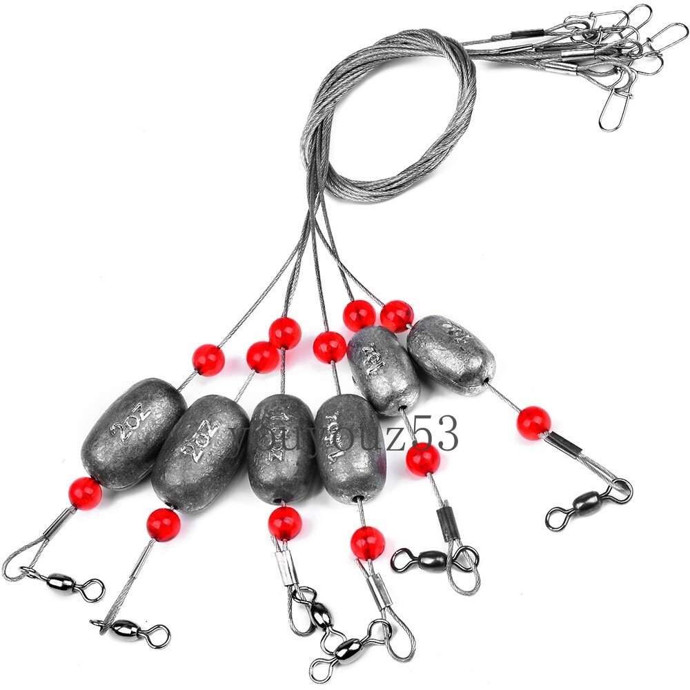 Fishing Egg Sinker Weight Rigs - Ready Rigs with Sinker Swivel Snap Connector