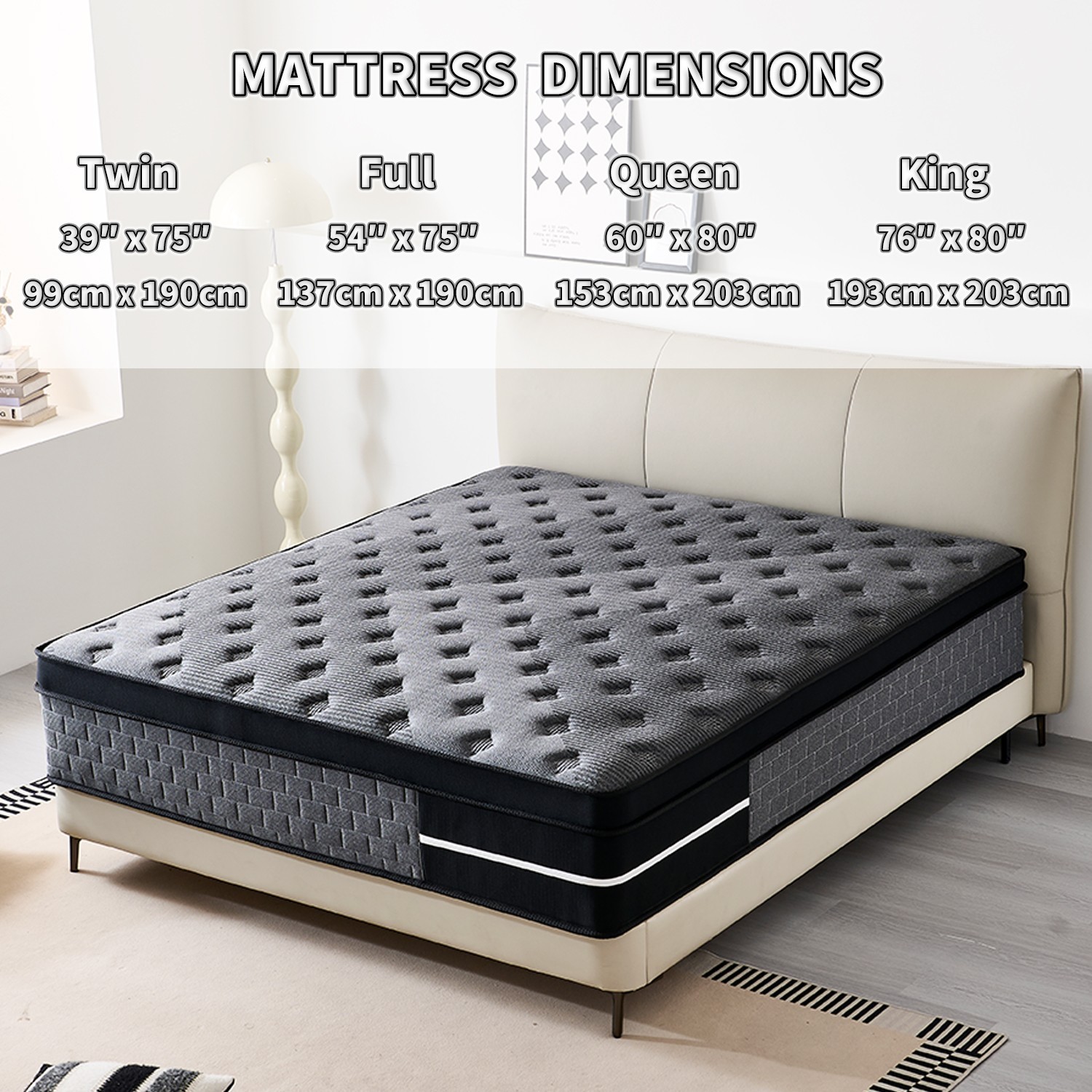 8"10"12"14 Twin Full Queen King Size Mattress in a Box Hybrid Spring Memory Foam