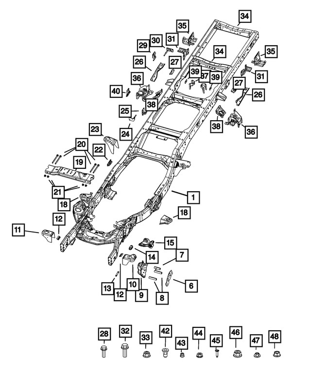 Genuine Mopar Side Rail Bracket Right 68145454aa