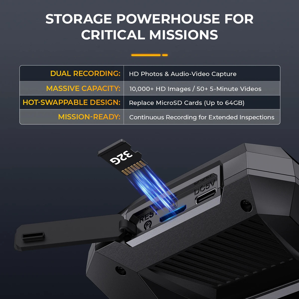 AN302 Dual Camera Endoscope 2-Way Articulating Borescope 3 Image Display Modes