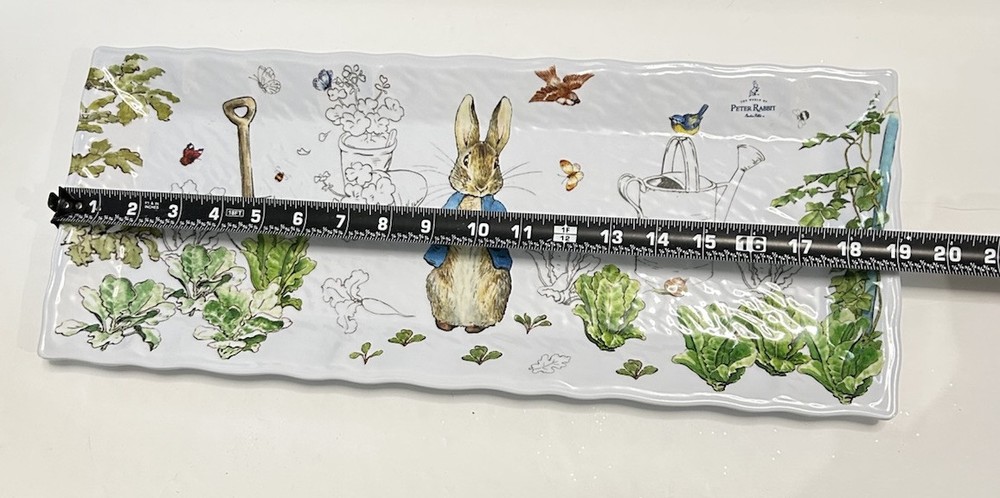 BEATRIX POTTER Melamine Peter Rabbit Spring Large Serving Platter (19" x 8") NEW