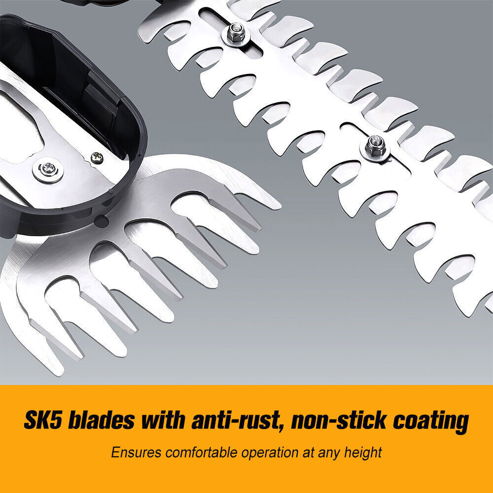 Handheld Electric Cordless Hedge Trimmer Grass Shear Bush Trimmer w/ 2x Battery