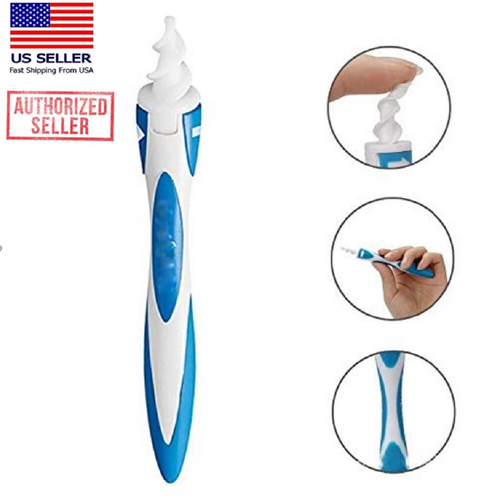 Ear Cleaner Kit for Ear Wax Removal-Spiral Q-Grips Tip Picker Easy Cleaning Tool