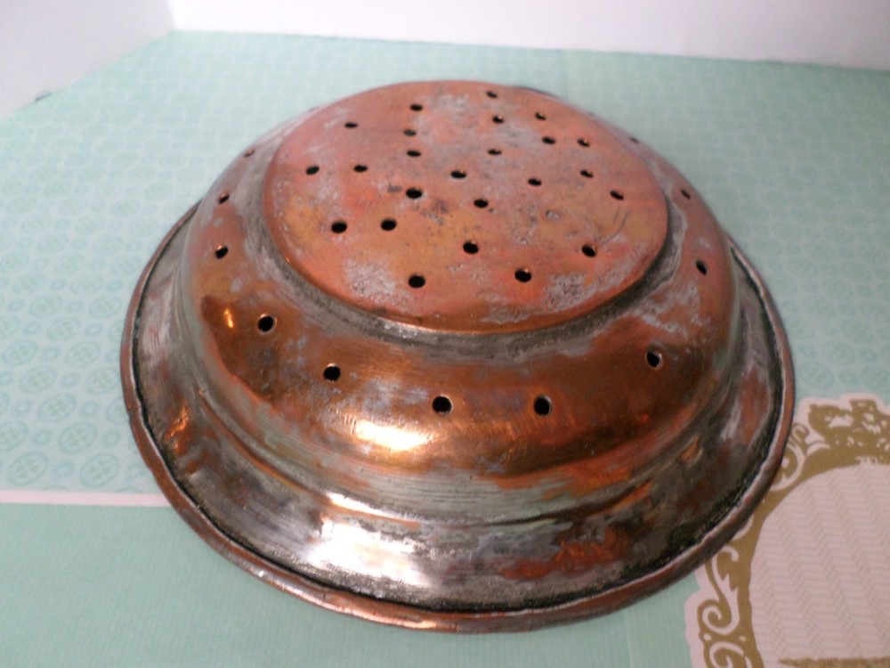 Set of 3 Strainers Colander Copper Wall Hanging with Loop Very Rustic