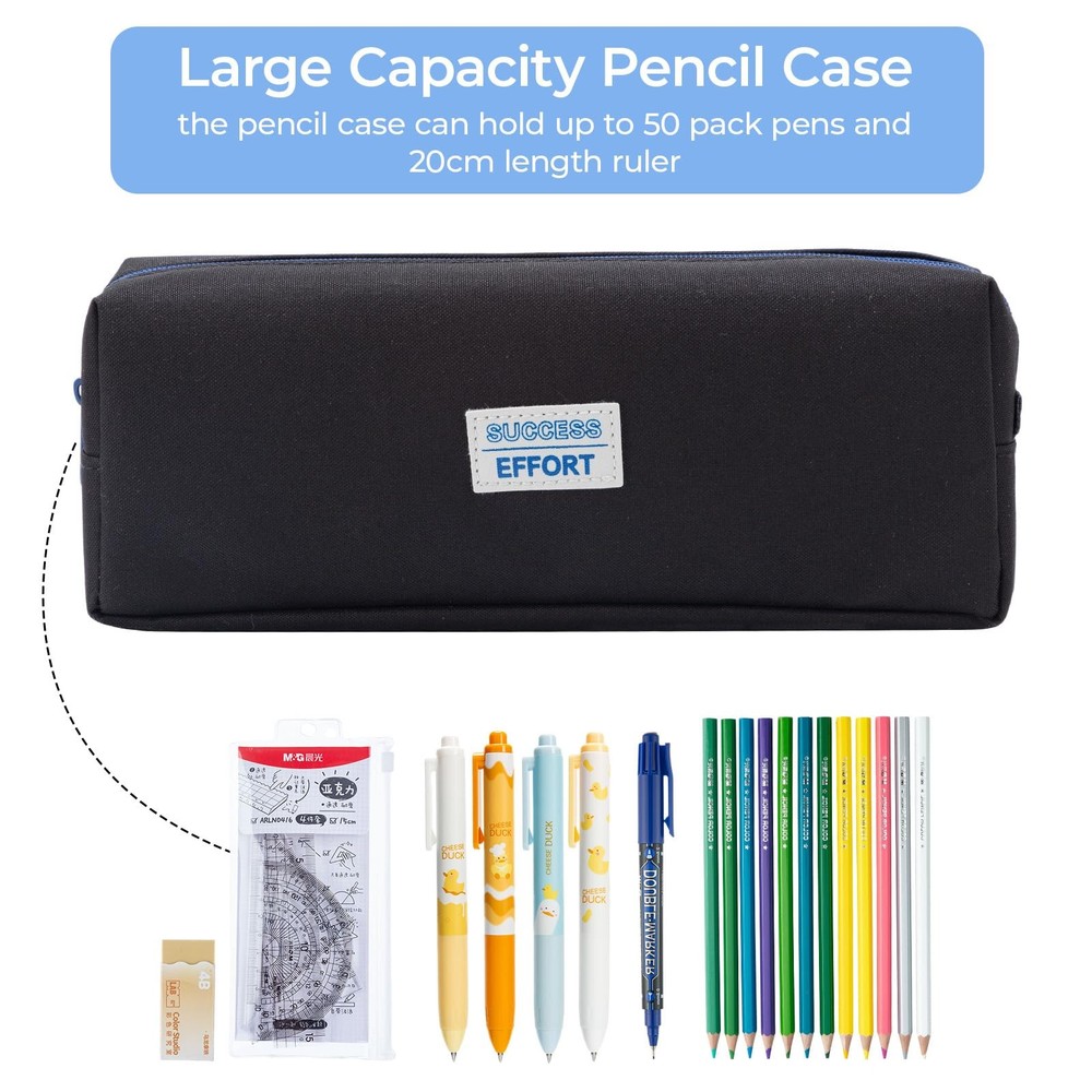M&G Pencil Case, Large Capacity Pouch Multi-Use 210mm, Black
