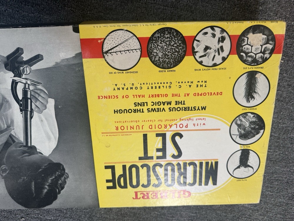 VINTAGE 1938 GILBERT MICROSCOPE SET No. 8 - Great Condition