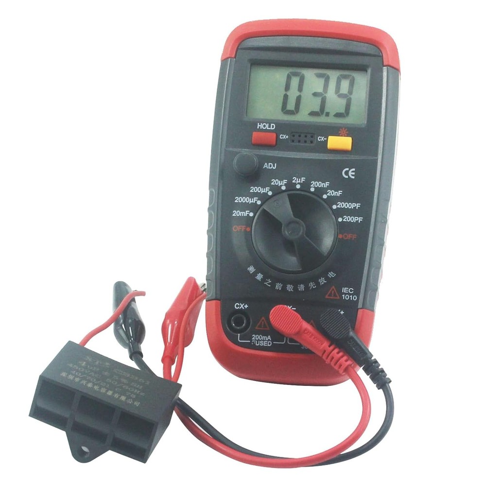 Digital Capacitance Meter 1999 Count Capacitor Tester 0.1pF - 20000uF red