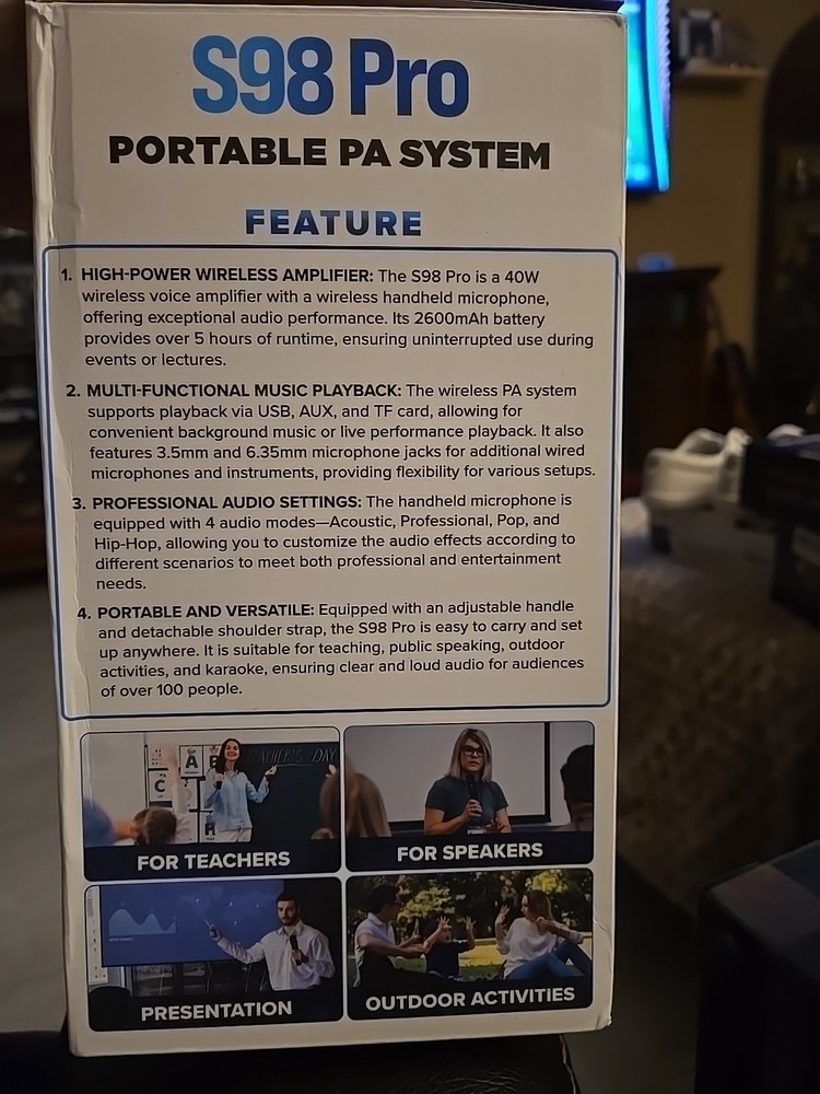 Wireless Voice Amplifier with Handheld Microphone, Portable Bluetooth Speaker