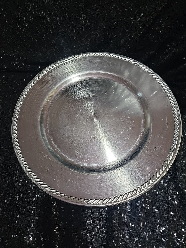 39pc 13" Round Solid Silver CHARGER PLATES Party Event Tableware Wedding Banquet