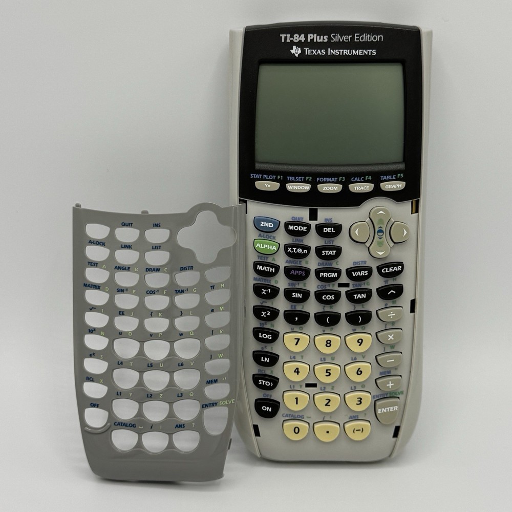 Texas Instruments TI-84 Plus Silver Edition Graphing Calculator W/Cover - Tested