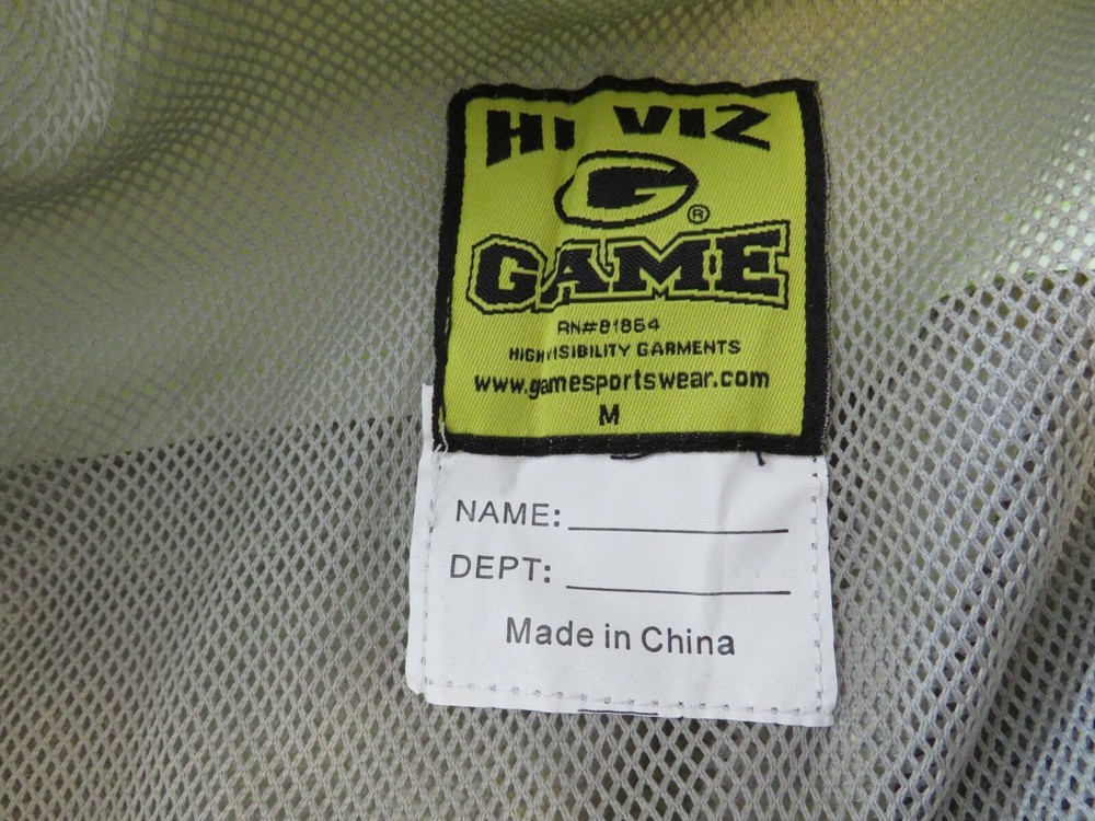 HI VIZ GAME HIGH VISABILITY REFLECTIVE JACKET SIZE MEDIUM 3M SCOTCHLITE NWT