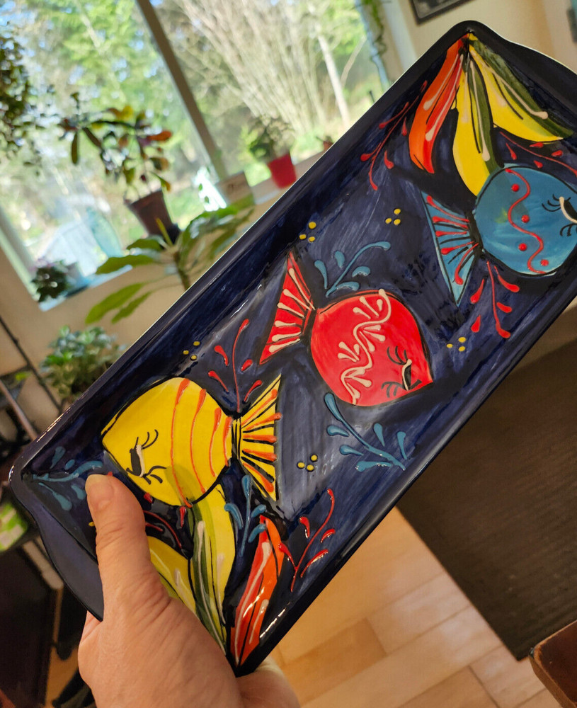 IVANROS Ceramic Hand Painted Serving Platter Made in Spain