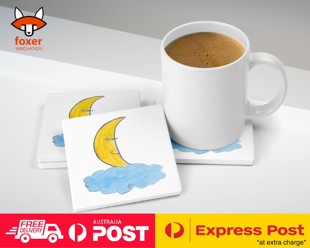COASTER COFFEE DRINKING MAT|CUTE MOON SKETCH ART DRAWING