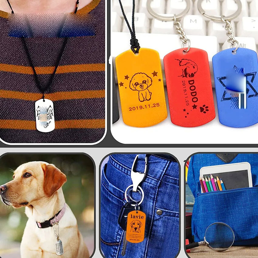 100 Pcs Random Mix Personalized Bulk Pet ID Tags Dog Cat Blank Name Disc