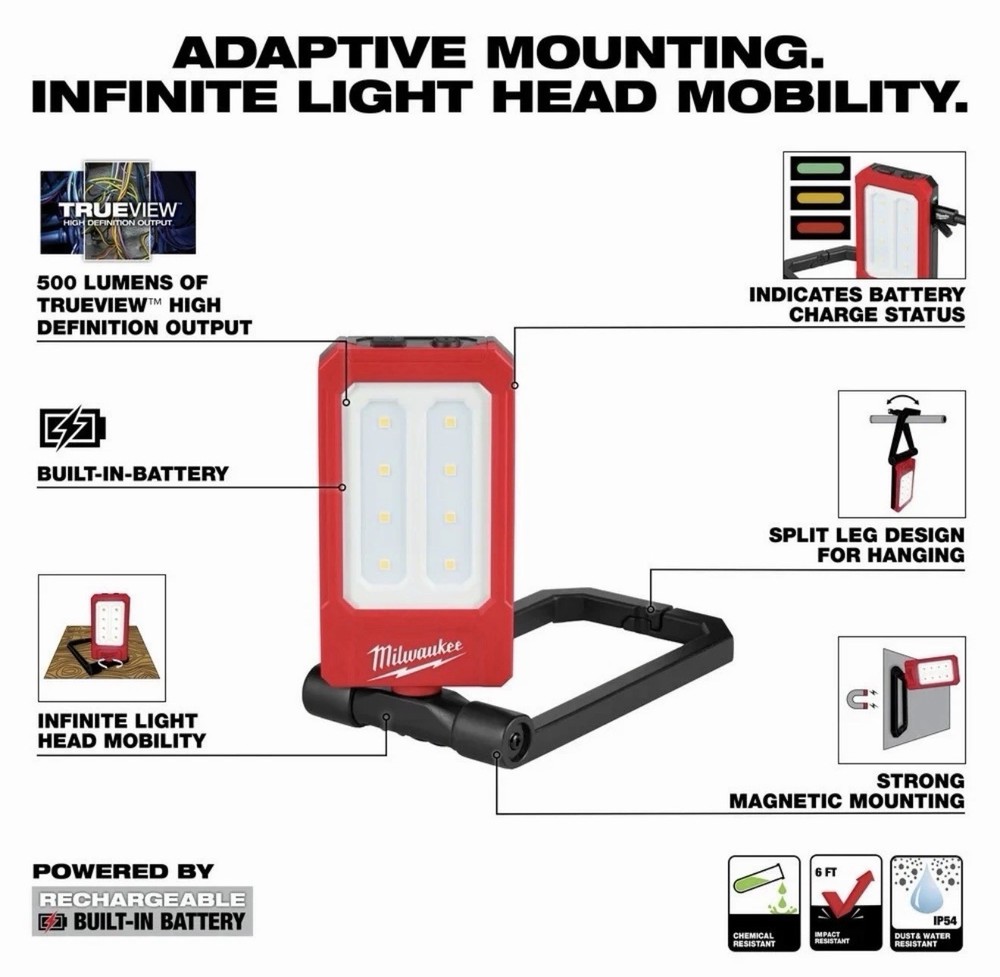 Milwaukee 2013R Rechargeable Low-Profile Magnetic Task Light