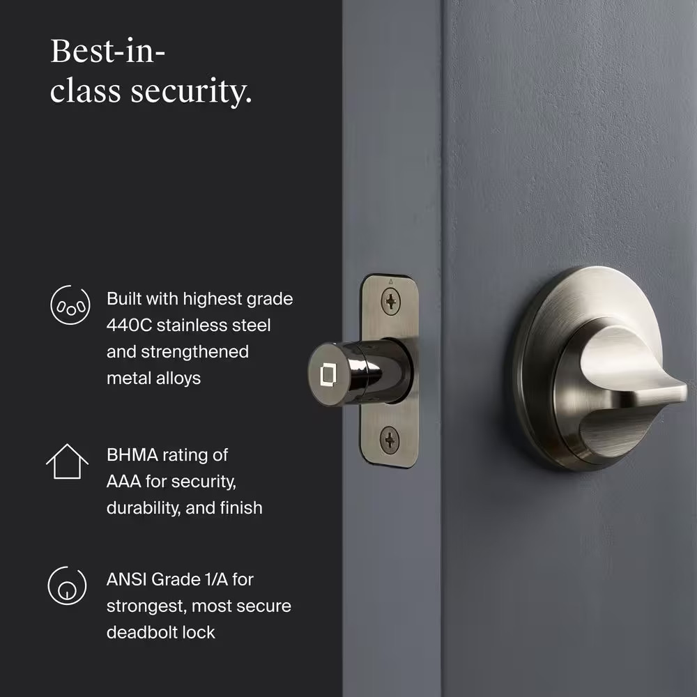 Lock plus (Matter) Matte Black Matter-Over-Thread Smart Lock Single Cylinder Dea