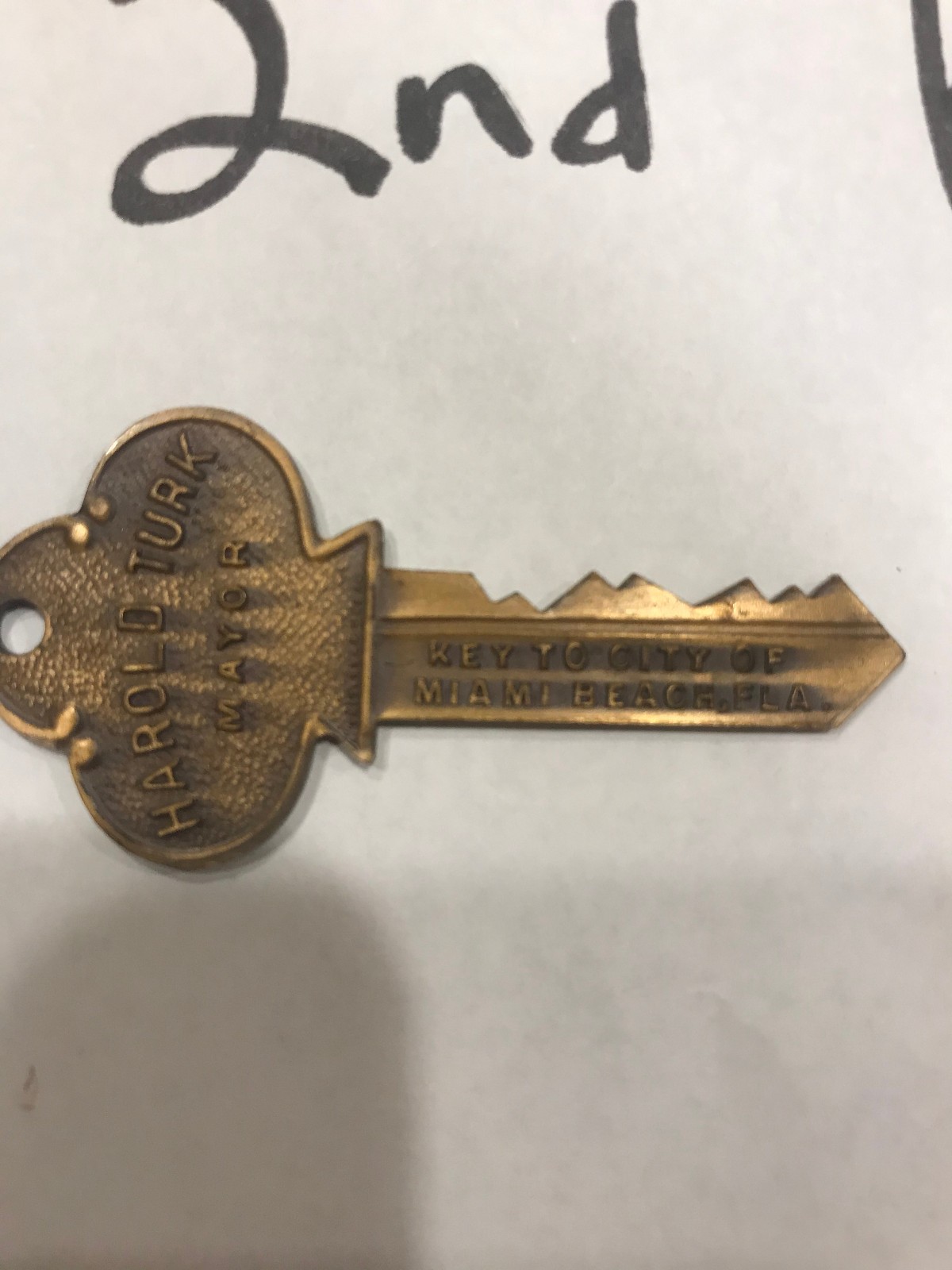 RARE-1950 Key to the City w/ Police Courtesies-Miami Beach FL-Mayor Harold Turk