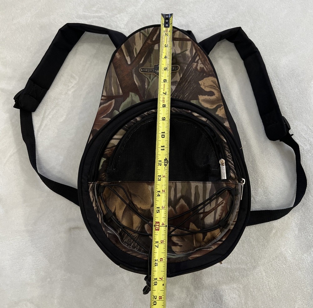 Silver Wolf Camo Camping Backpack With Round Grill/Cooler Combo