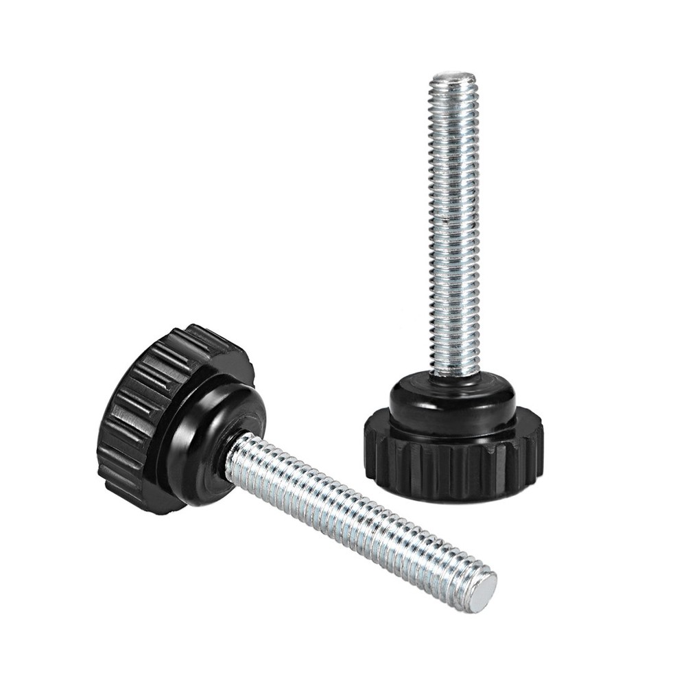 M6x40mm Male Thread Round Knurled Clamping Knobs Grip Thumb Screw on Type 5pcs