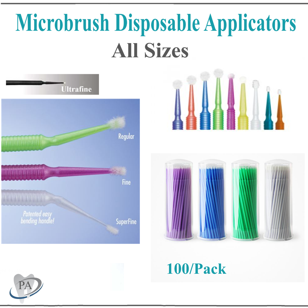 400 Microbrush Micro Brush Applicator Tips Regular, Fine, Super Fine Dental USA