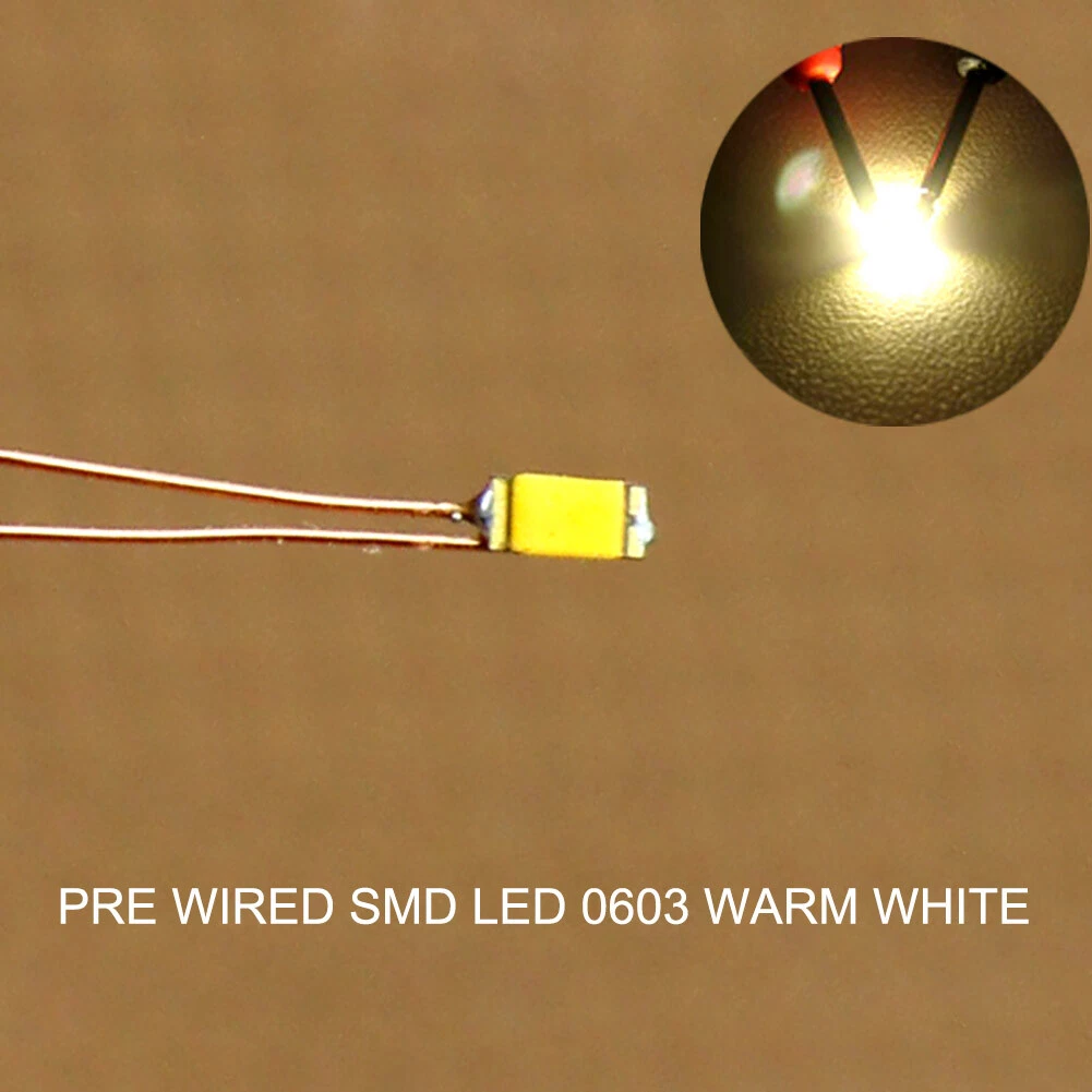 50X Wired Micro LED Pre-Soldered 0402,0603, 0805,1206 Copper Wire Lights SMD US