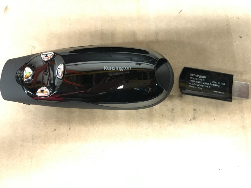 Kensington Wireless Laser Pointer M01174-D w/ USB Dongle & Case 72353