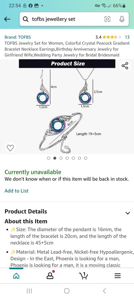 Tofbs Jewelry Set