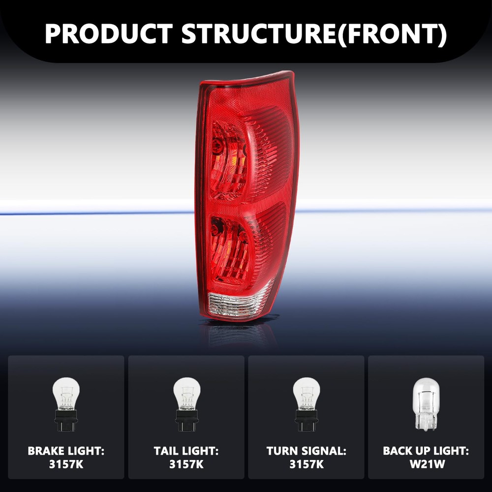 Tail Light Assembly for 2002-2006 Avalanche 1500 2500 Right Passenger