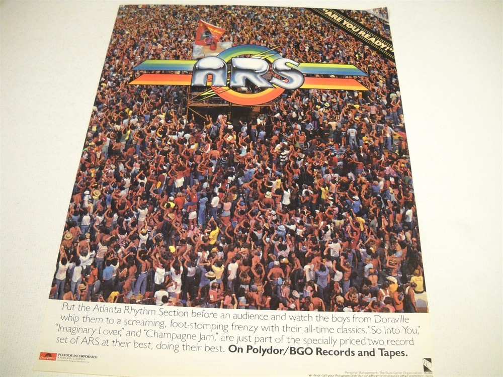 ATLANTA RHYTHM SECTION Boys from Doraville whip into frenzy '79 Promo Display Ad