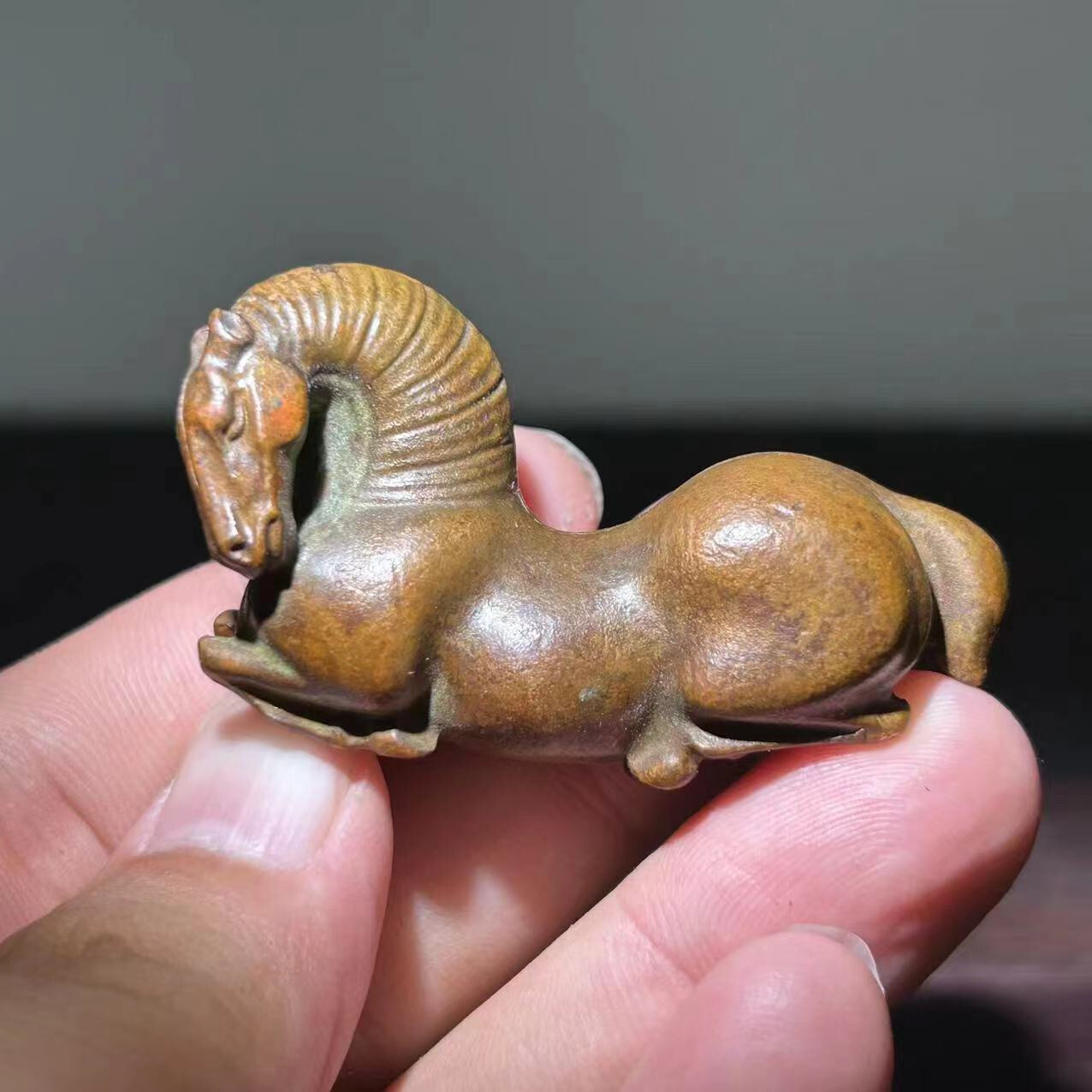 Chinese Old Bronze Copper Statue Hand Carved Horse,Antique handicraft ornaments