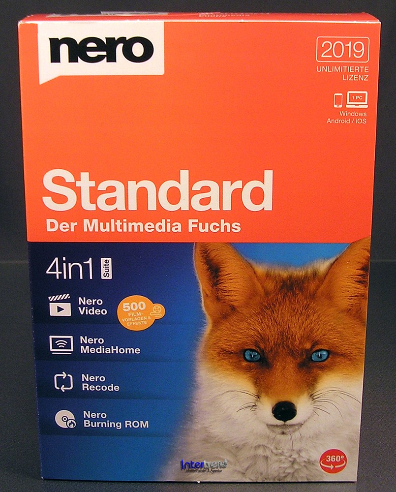 Nero Standard 2019 Full Version Box + CD Multimedia 4in1 Burning Software Original Packaging NEW