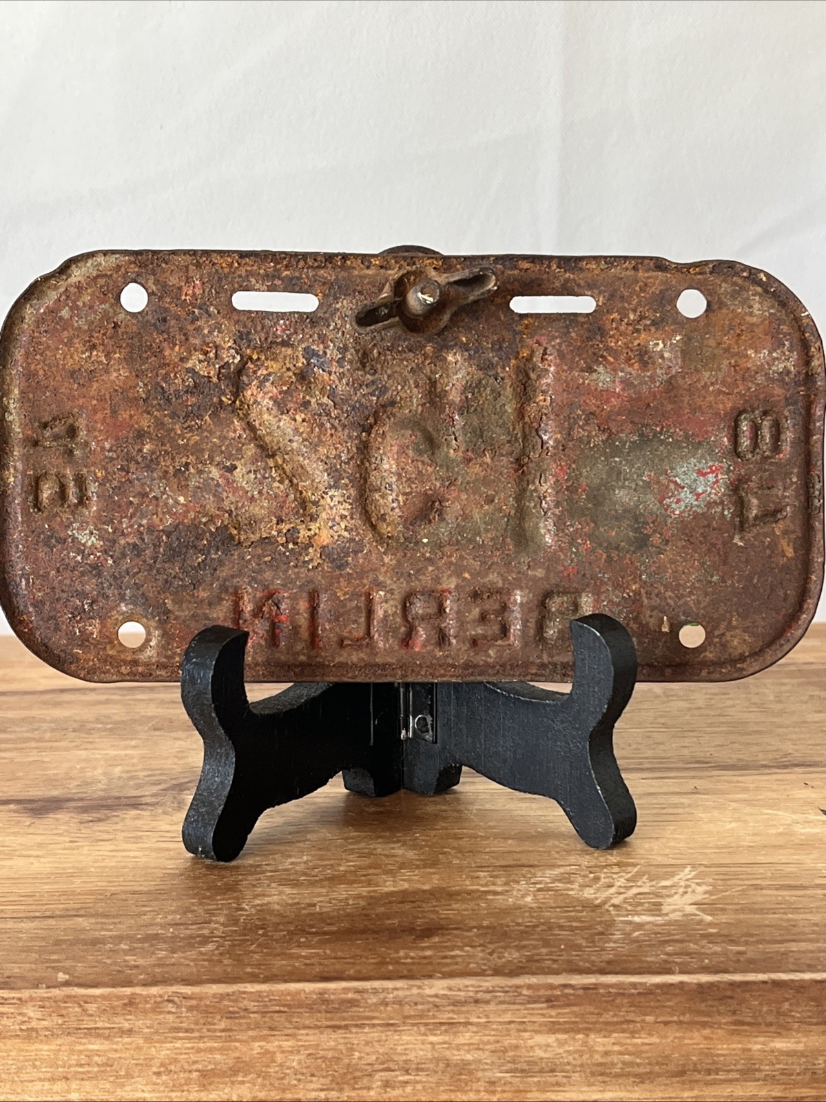 Vintage 1948-1949 BICYCLE TAG License Plate Berlin, Wisconsin