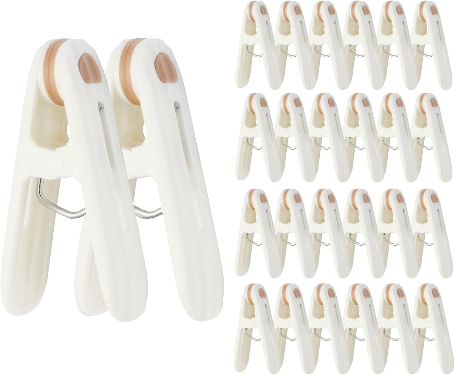 24 Pack Plastic Clothes Pins Heavy Duty Clothespins for Laundry, 2.36 Inch Cloth