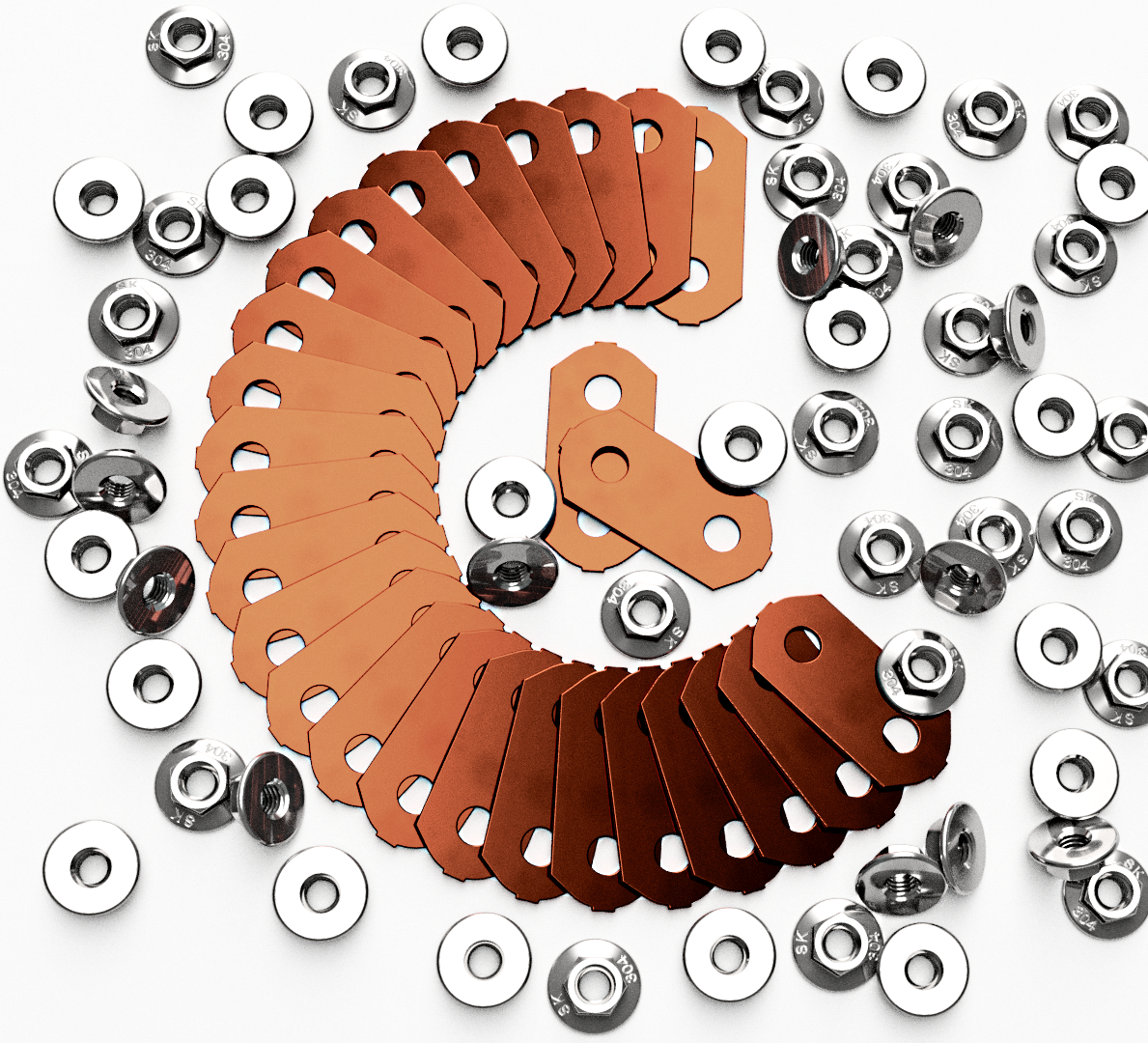 Polished Copper BUS BARS & SS NUTS for Toyota Prius (2004-2015) & Lexus CT200h