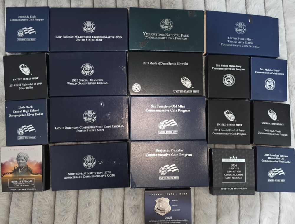 (20) Empty Assorted US Mint Boxes with COAs