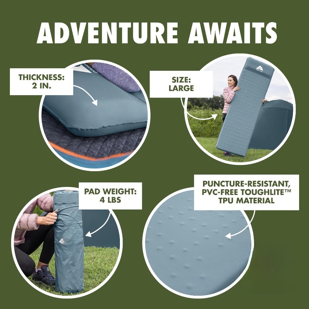 Self-Inflating Large Rectangular Sleeping Pad