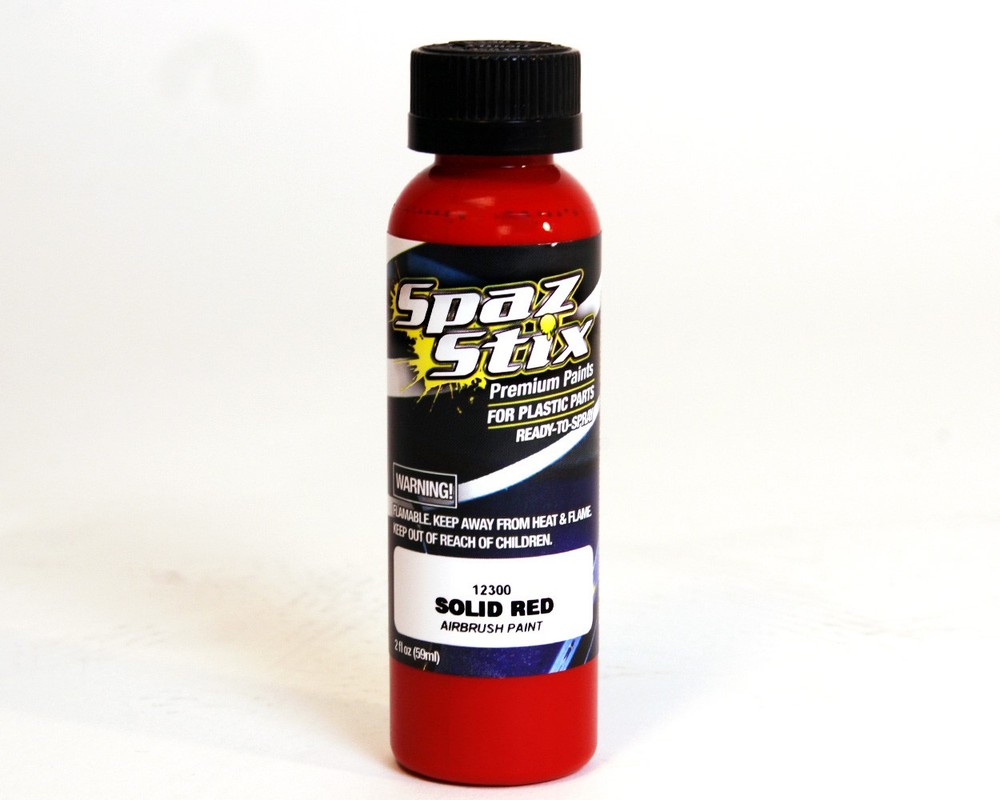 Spaz Stix 12300 - Solid Red Airbrush Ready Paint, 2oz