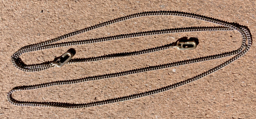 WWII Sterling US Military Army, Navy, USMC Dog Tag Chain With J-Hooks