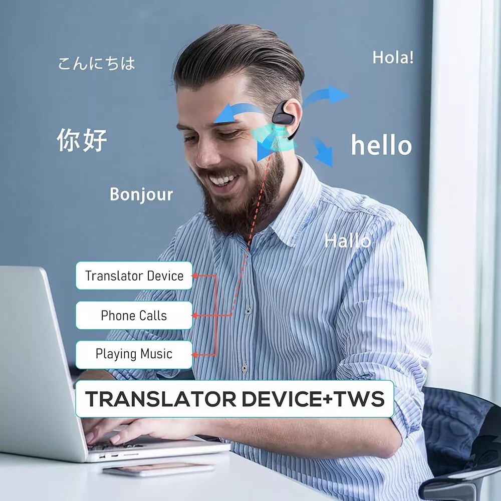 144 Language Translator Earbuds Wireless Bluetooth M8 Two Way Translator Device