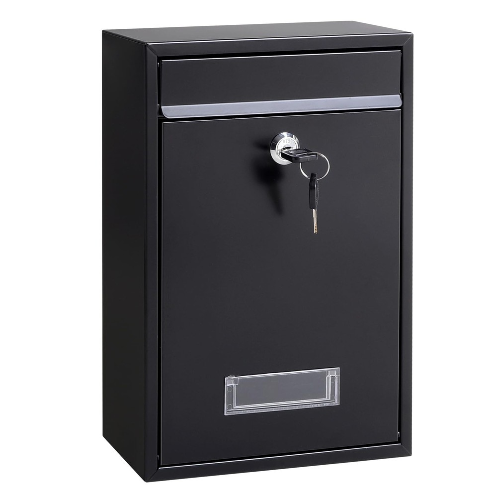 Locking Mailboxes Wall Mounted Vertical – Jssmst Key Lock Drop Medium, Black