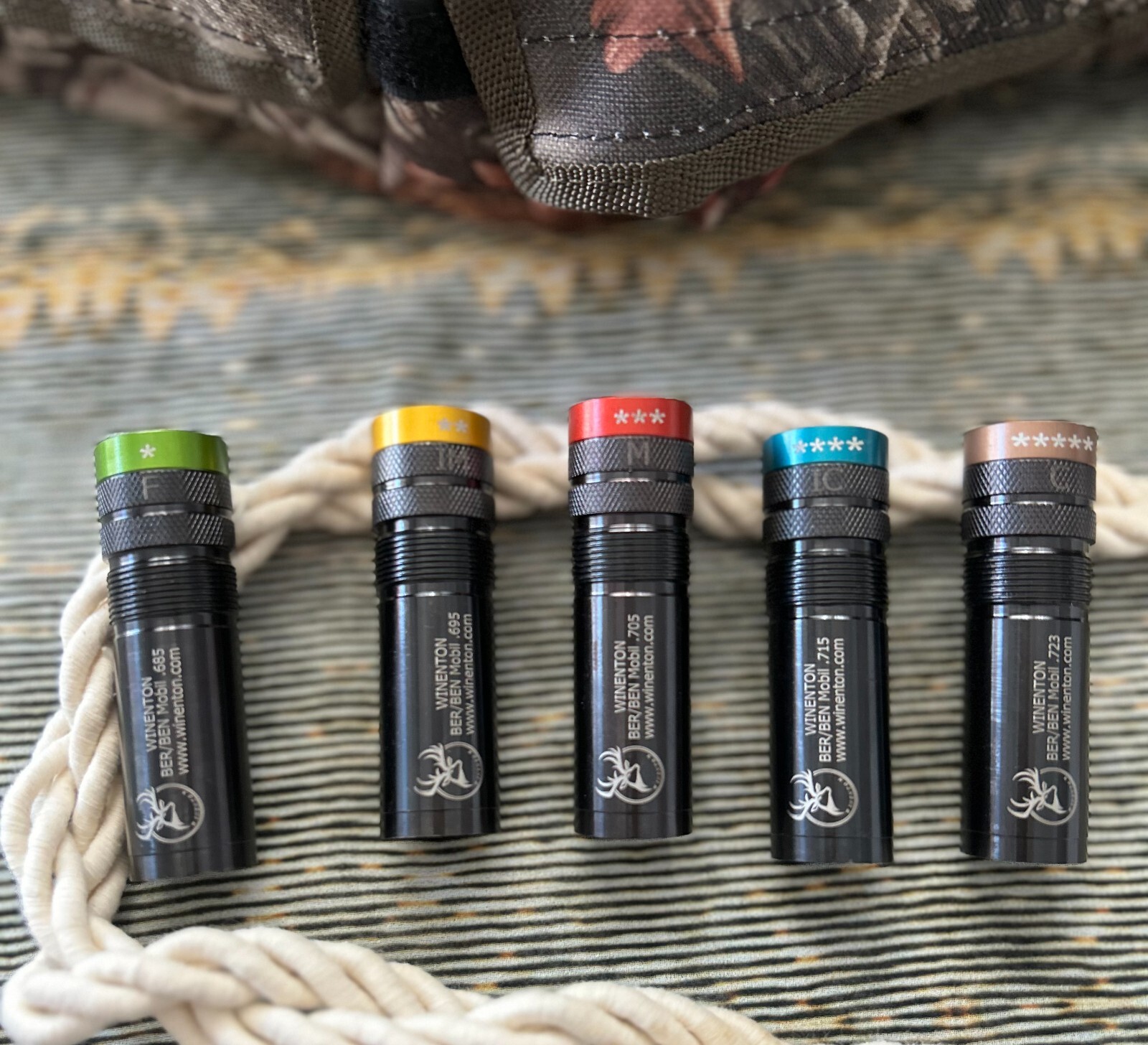 Beretta/Benelli Mobil Thread Extended Choke Tubes Set 12ga Black 5x / Winenton