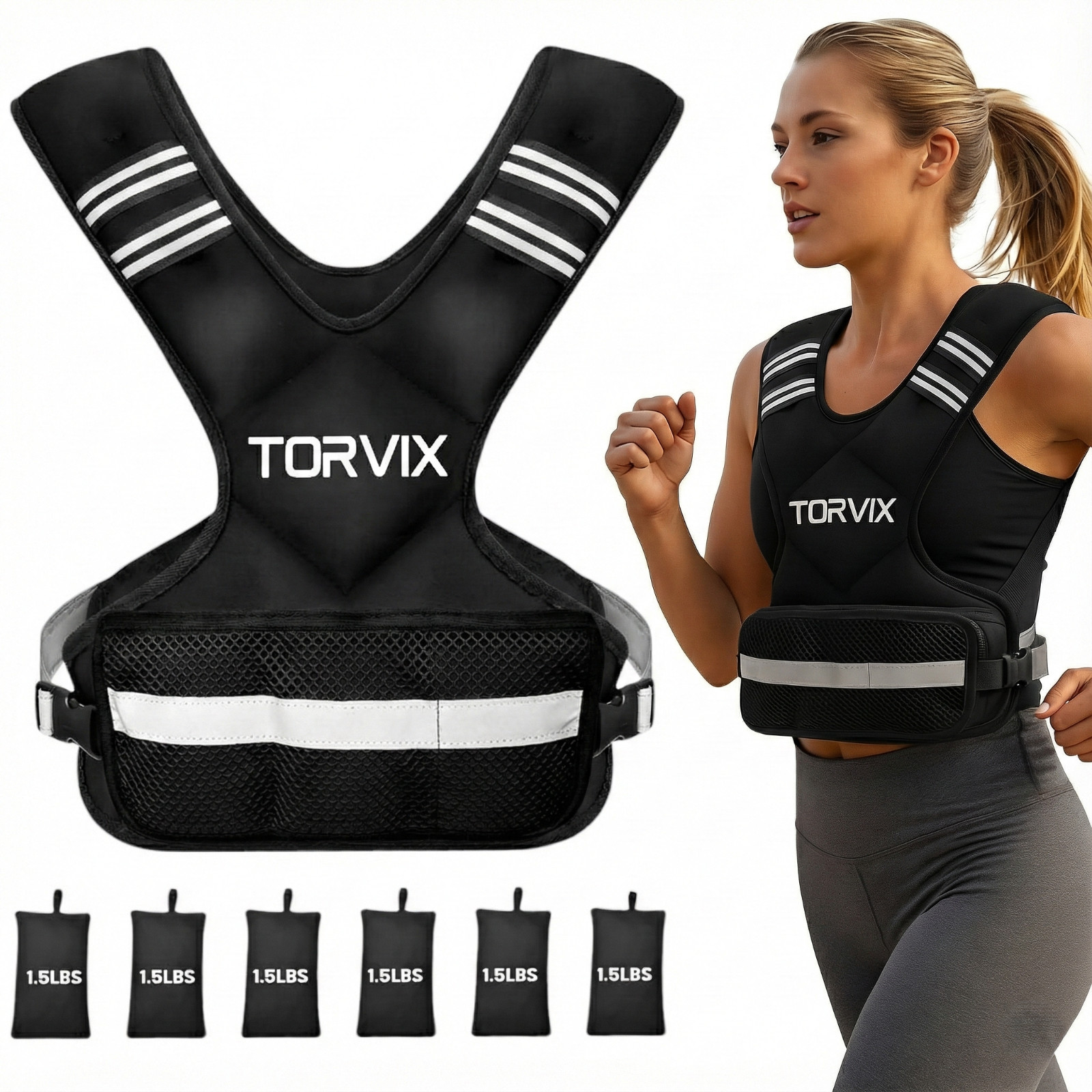 Weight Vest Adjustable for Women and Men 6-15 lb - Walking Running Training Vest