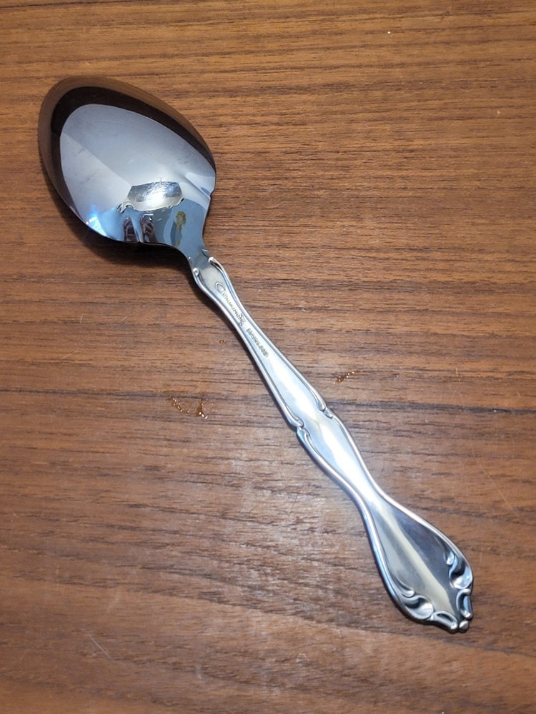 Single Oneida Community Cantata 8 3/8" Stainless Solid Serving Spoon