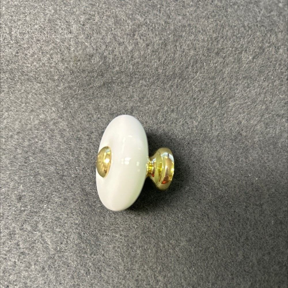 1-1/4" Ceramic Metal Insert Knob Brass Plated