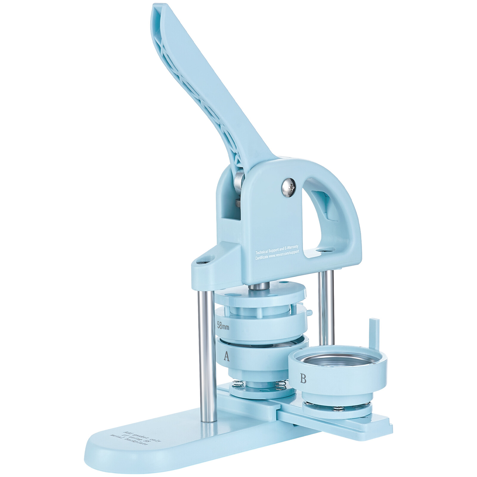 VEVOR Button Maker Machine Pin Badge Maker 1/1.25/2.28 inch 3-in-1 Blue for DIY