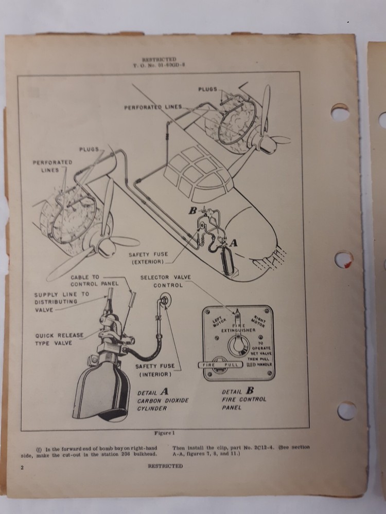 North American Model B-25H Technical Orders Original