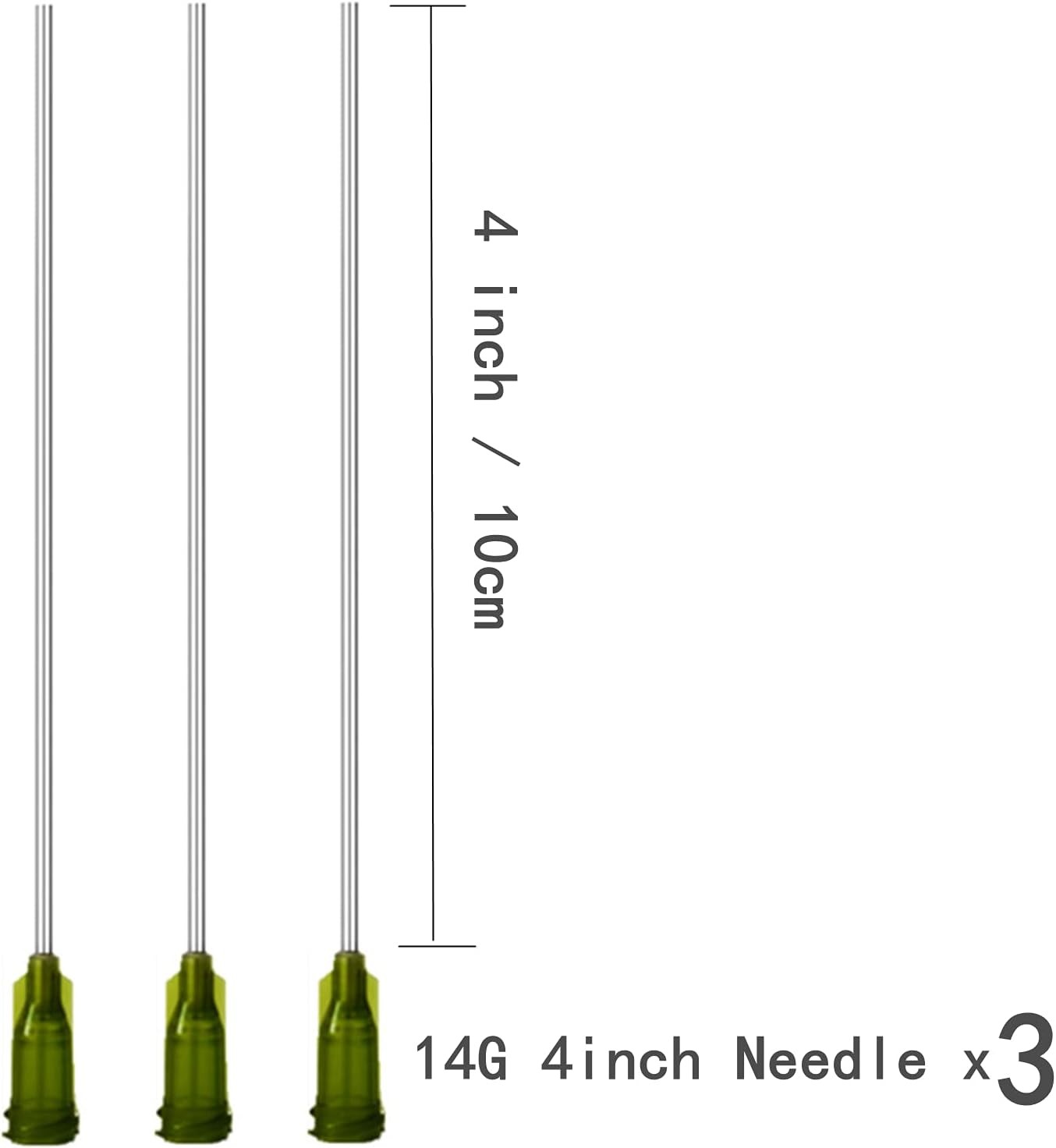 3 Pack 20ml Industrial Plastic Syringes with Blunt Luer Lock Needle 4 Inch...