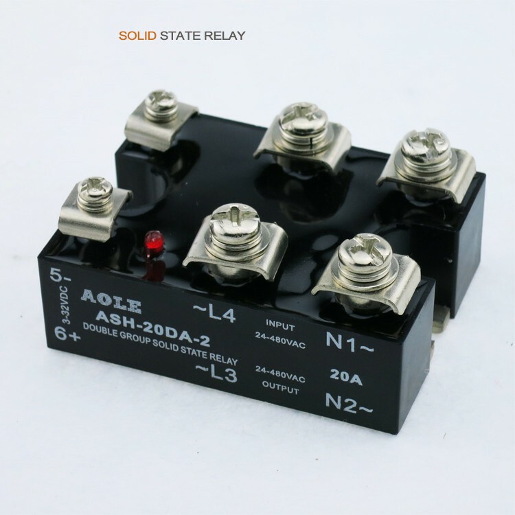 Normally open 20A two-phase solid state relay ASH-20DA-2 D4820 DC-AC